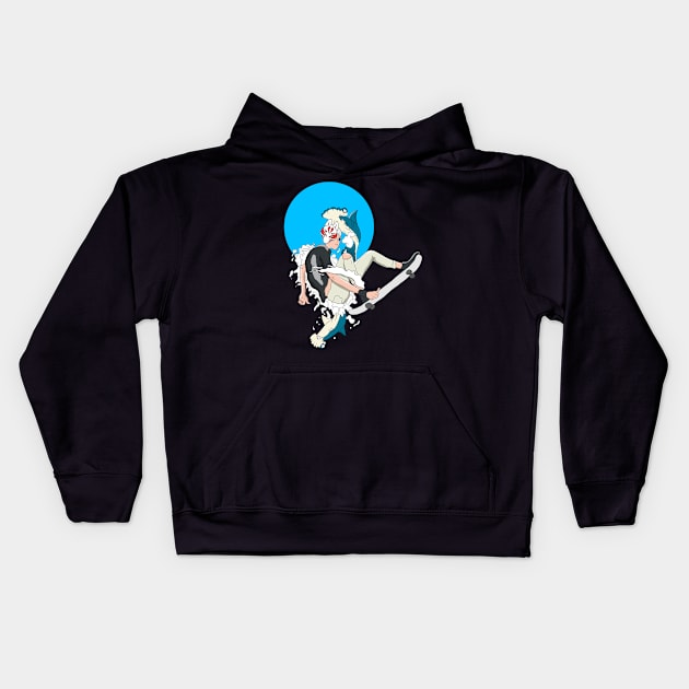 surfboard in the sky Kids Hoodie by nehemialeo